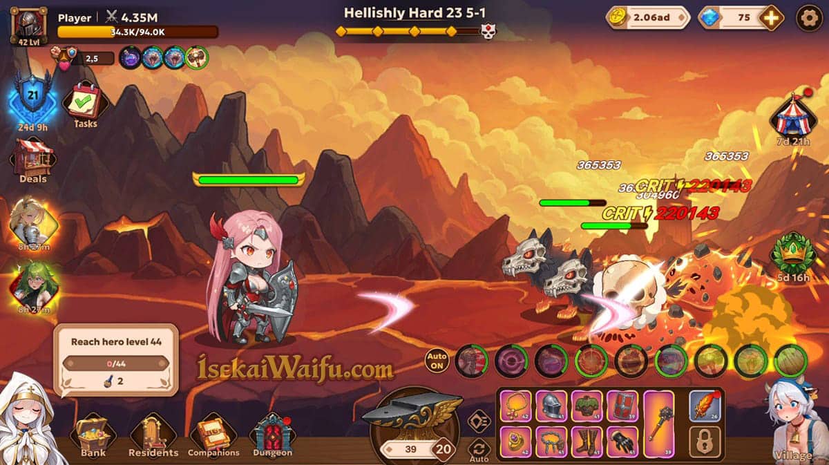 Gameplay de un combate automático